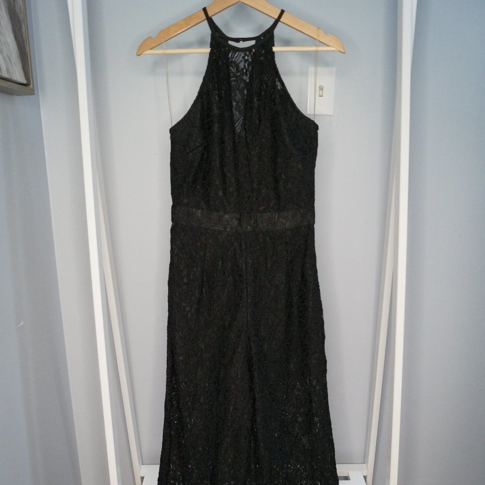 Mustard Seed Black Lace Jumpsuit One piece Sz S